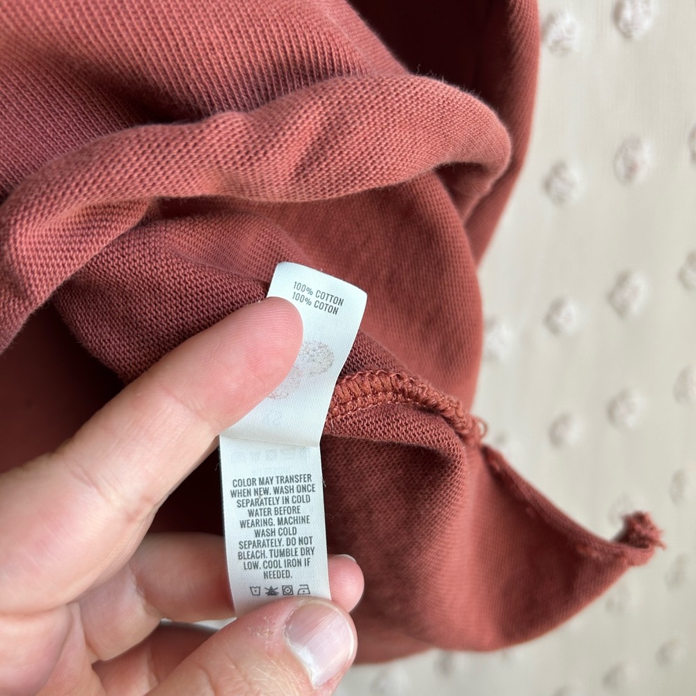 Aerie‎ Lace Up Oversized Hooded Long Sleeve Sweatshirt Sz XS Rust Red - Picture 6 of 6